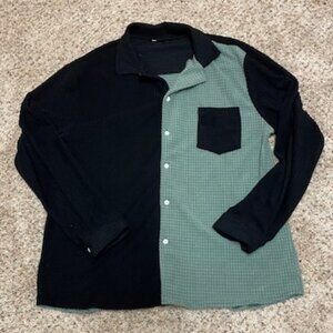 PAODIKUAI Men’s Retro Long Sleeve Casual Button Down Shirt - XL